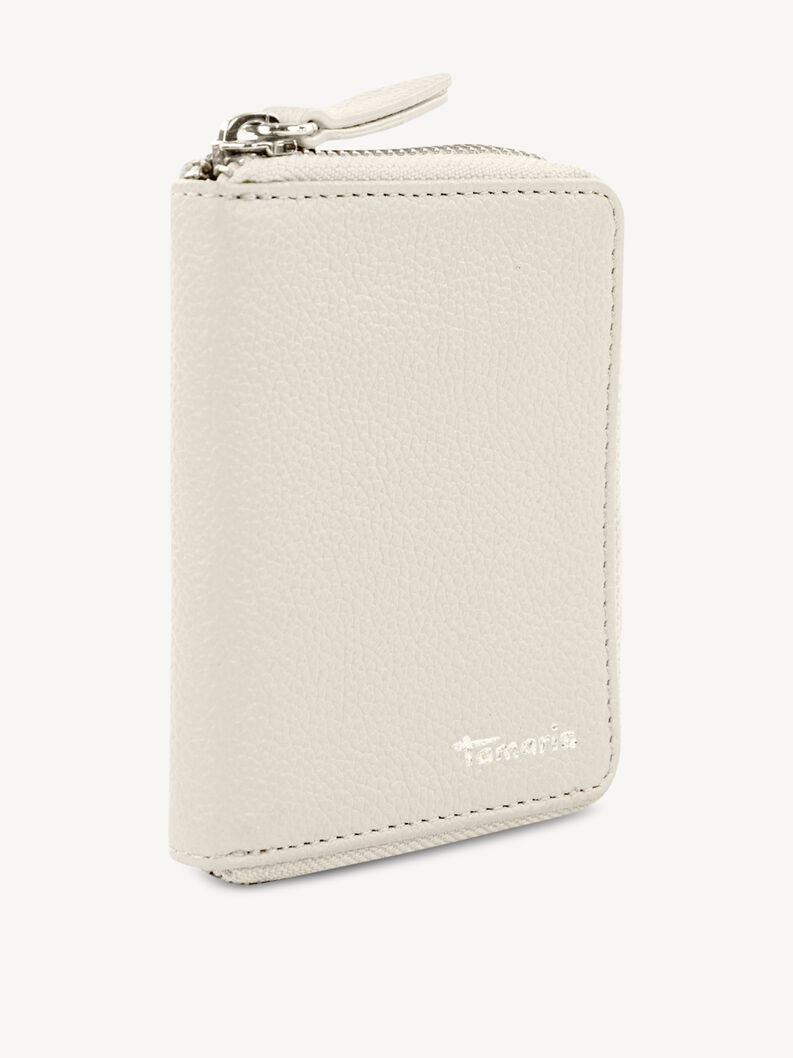 Leather Wallet - grey, ecru, hi-res