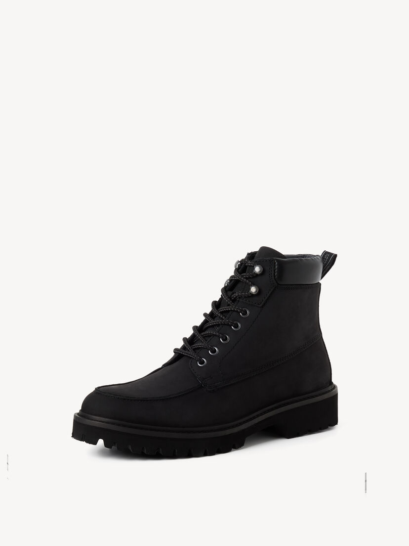 Leren Enkellaarsje - zwart, BLACK, hi-res