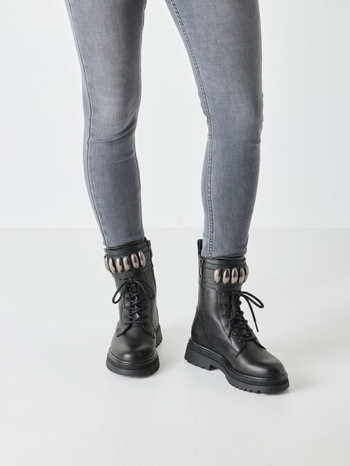 Stiefelette, BLACK LEATHER, hi-res