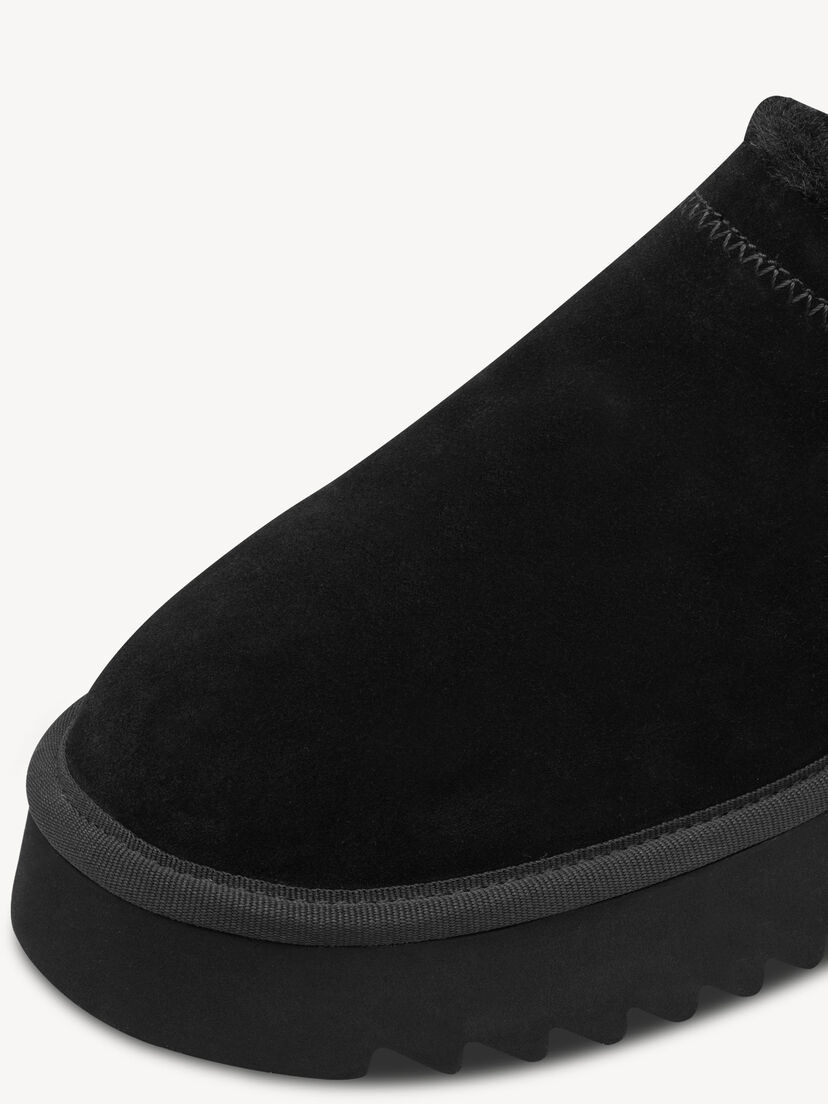 Leren Slipper - zwart, BLACK, hi-res