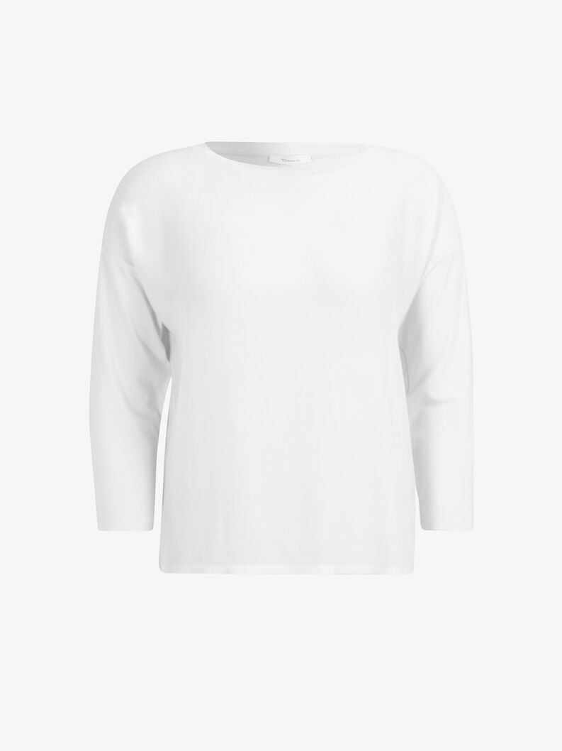 Long-sleeved shirt - white, Bright White, hi-res