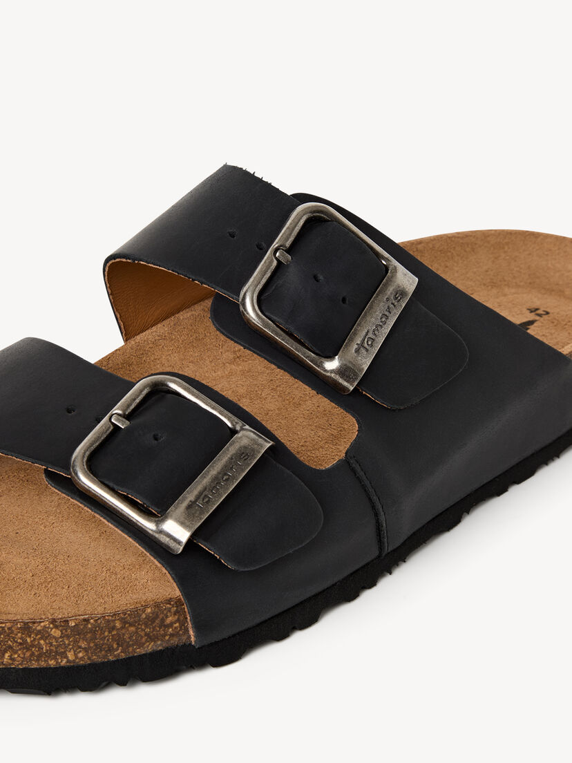 Leren Slipper - zwart, BLACK PULL-UP, hi-res