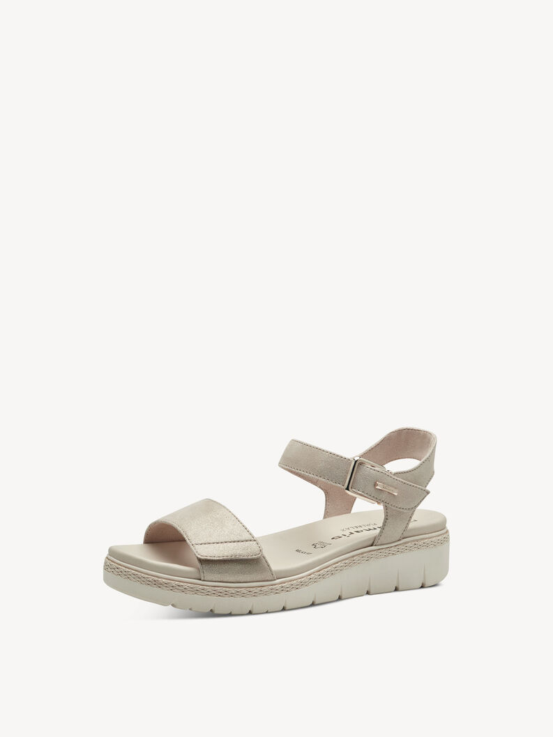 Ledersandalette - beige, CHAMPAGNE, hi-res