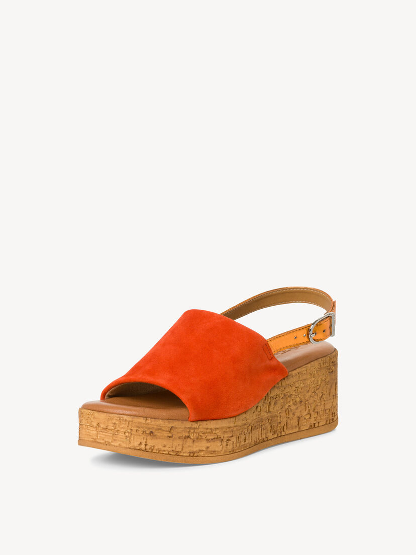 Leren Sandaaltje - oranje, oranje, hi-res