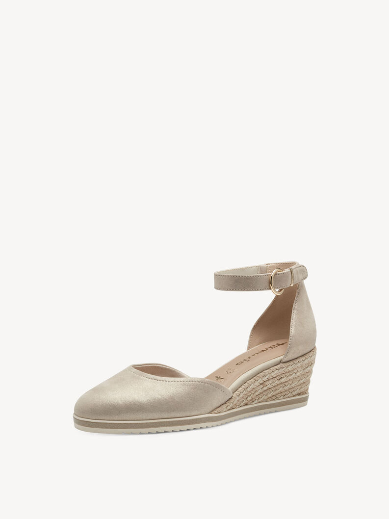 Leather Wedge pumps - beige, CHAMPAGNE, hi-res
