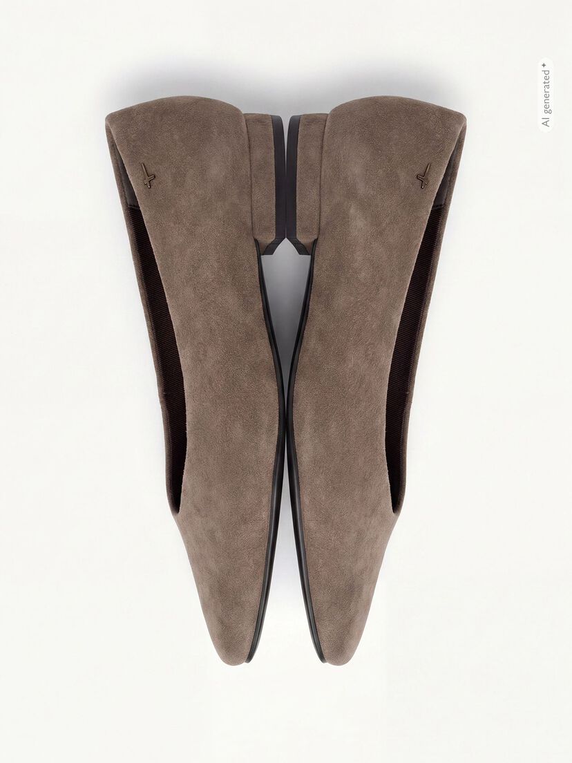 Leren Ballerina - beige, TAUPE, hi-res