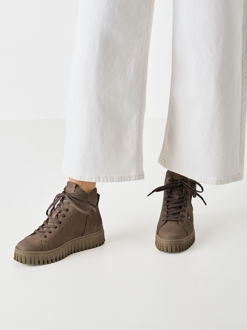 Leren Enkellaarsje - beige, TAUPE, hi-res