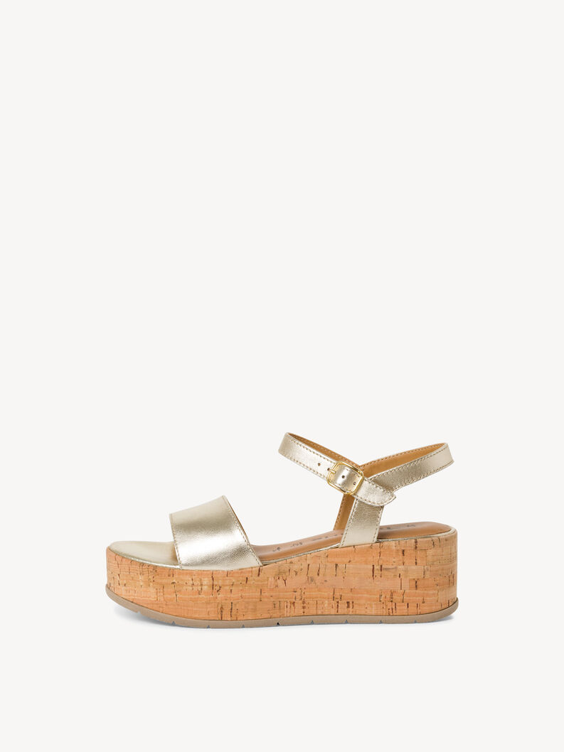 Kožené sandálky - zlato, LIGHT GOLD MET, hi-res