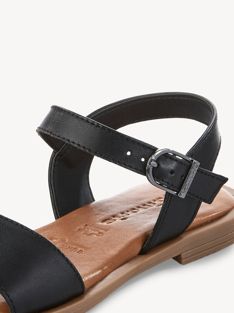 Ledersandale - schwarz, BLACK, hi-res