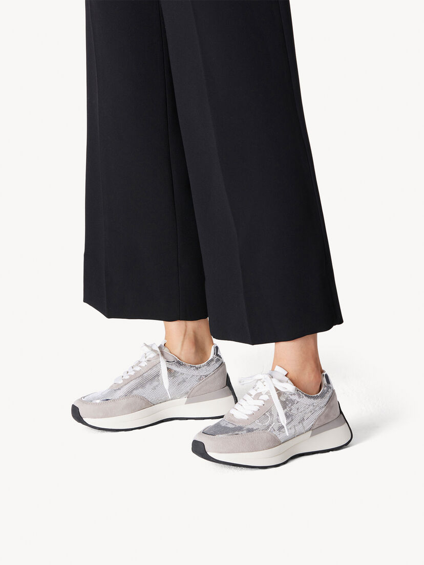 Leren Sneaker - zilver, SILVER GLAM, hi-res