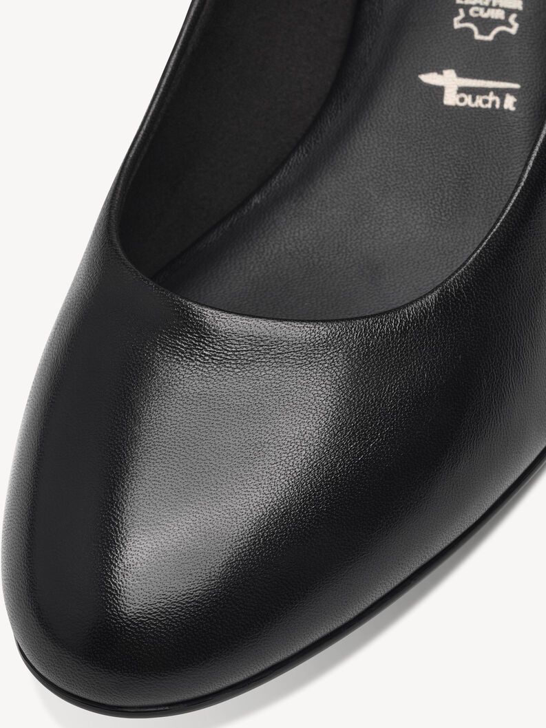 Escarpin en cuir - noir, BLACK LEATHER, hi-res