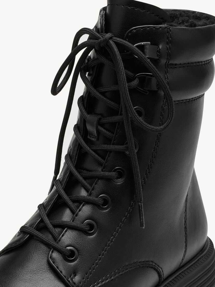 Enkellaarsje - zwart warme voering, BLACK, hi-res