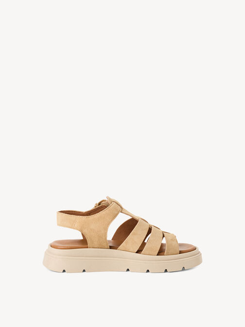 Heeled sandal, beige, hi-res