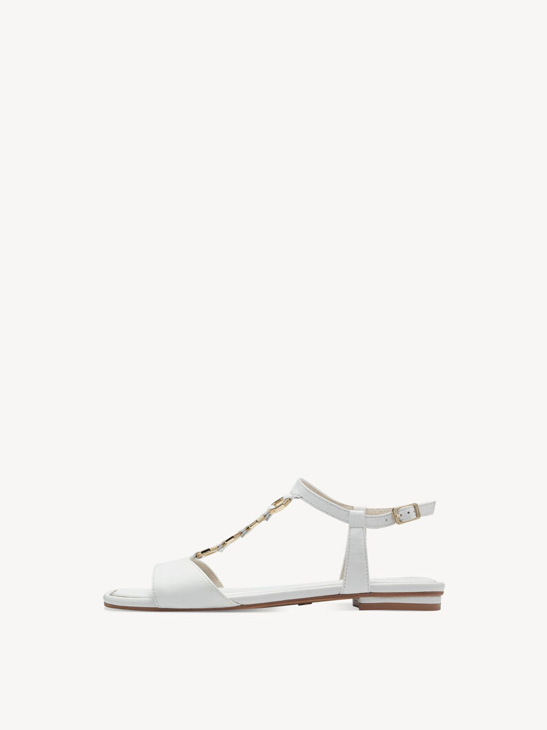 Sandale en cuir - blanc, WHITE, hi-res