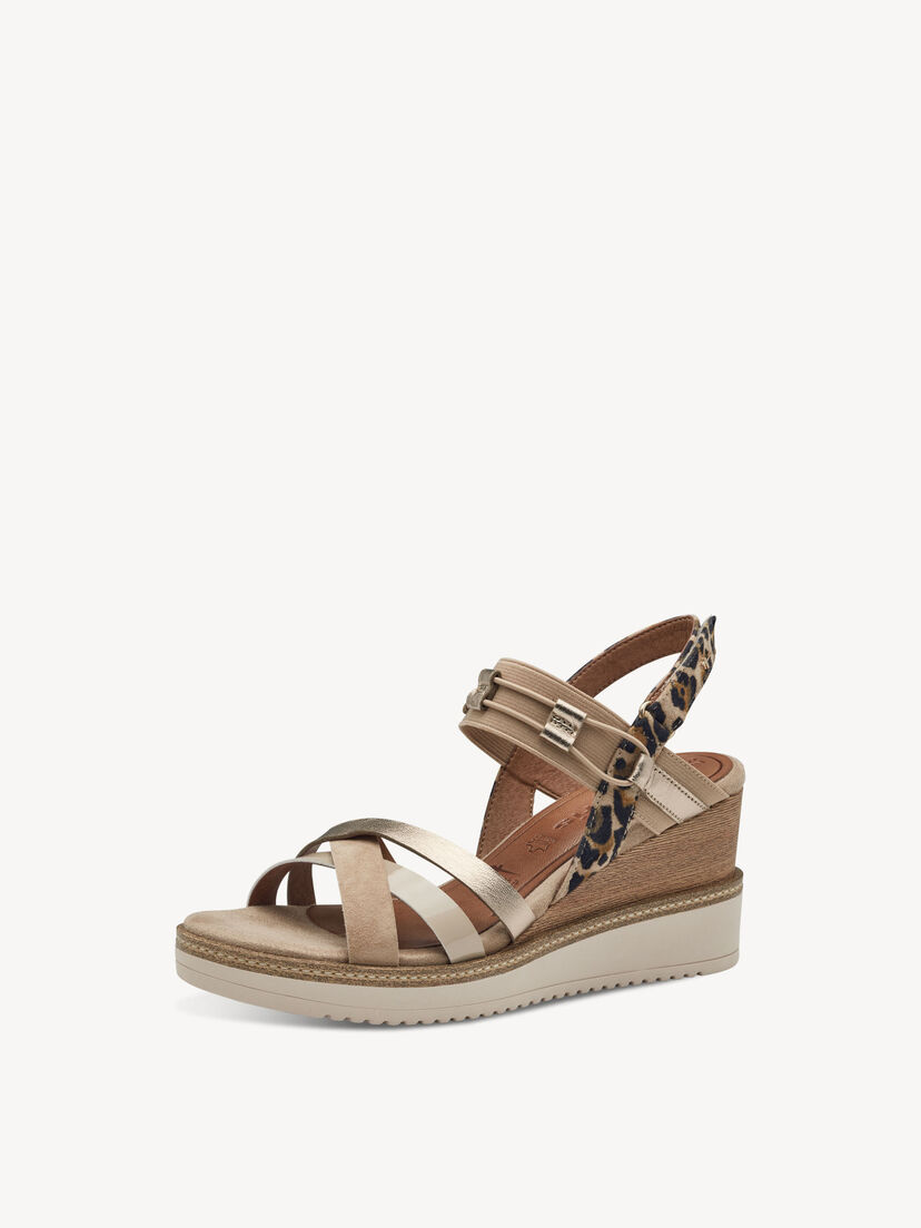 Leren Sandaaltje - beige, TAN COMB, hi-res