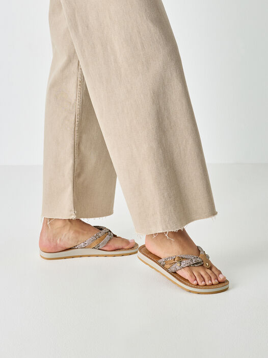 Flip Flops, BEIGE SNAKE, hi-res