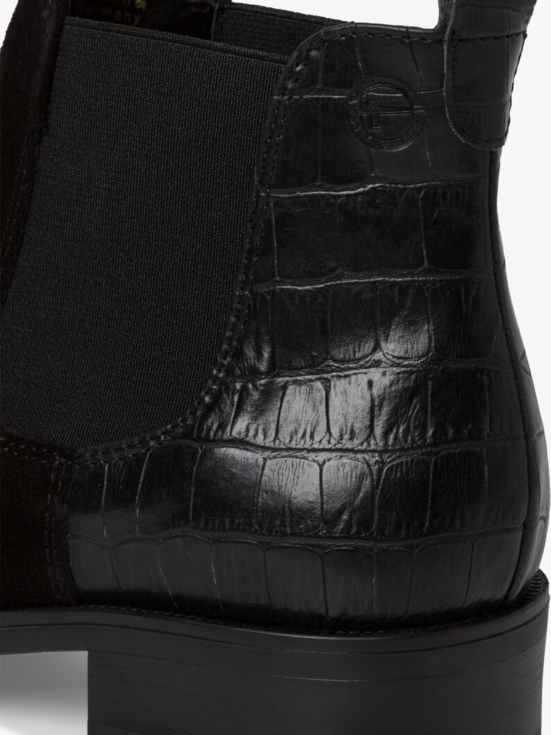 Leder Chelsea Boot - schwarz, BLK SUED./STR., hi-res