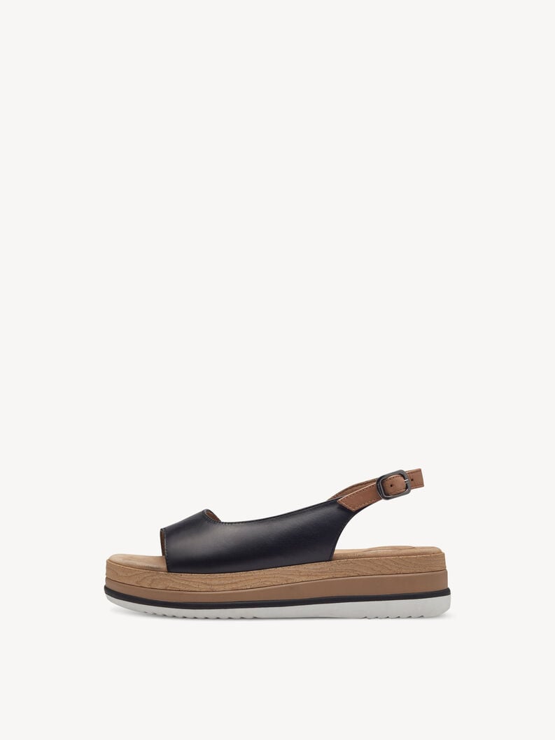 Kožené sandálky - černá, BLACK, hi-res
