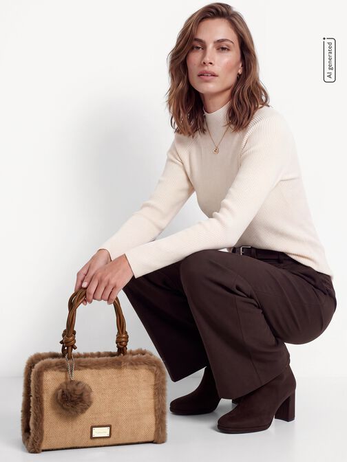 Shopping bag, taupe, hi-res