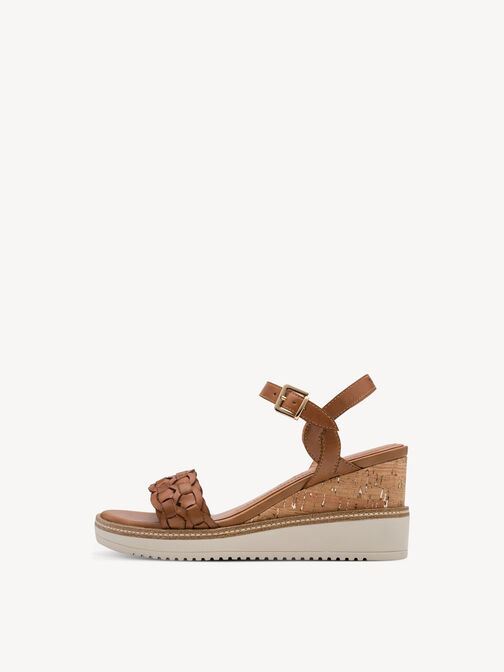 Heeled sandal, COGNAC, hi-res