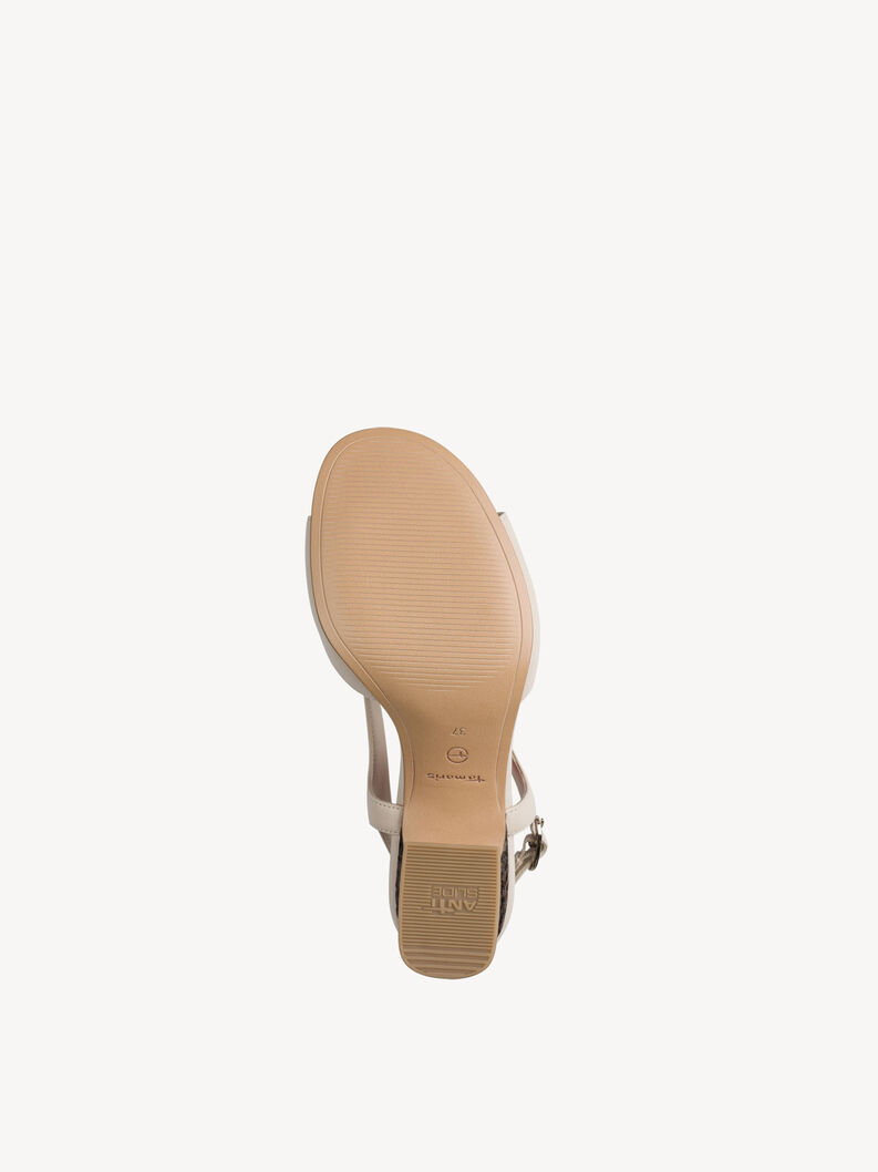 Ledersandalette - beige, IVORY, hi-res