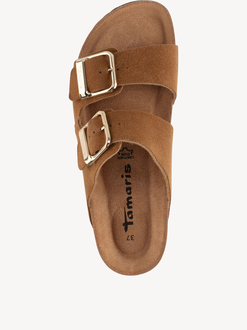 Pantolette - braun, COGNAC NUBUC, hi-res