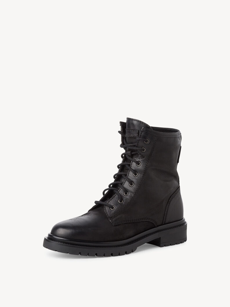 Bottine en cuir - noir, BLACK, hi-res