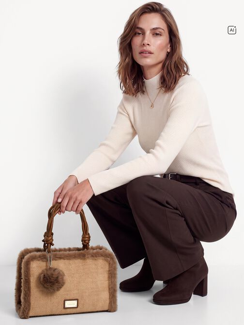 Shopping bag, taupe, hi-res