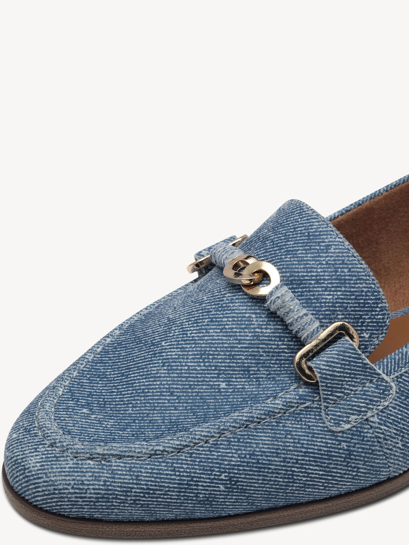 Leren Instappers - blauw, DENIM, hi-res