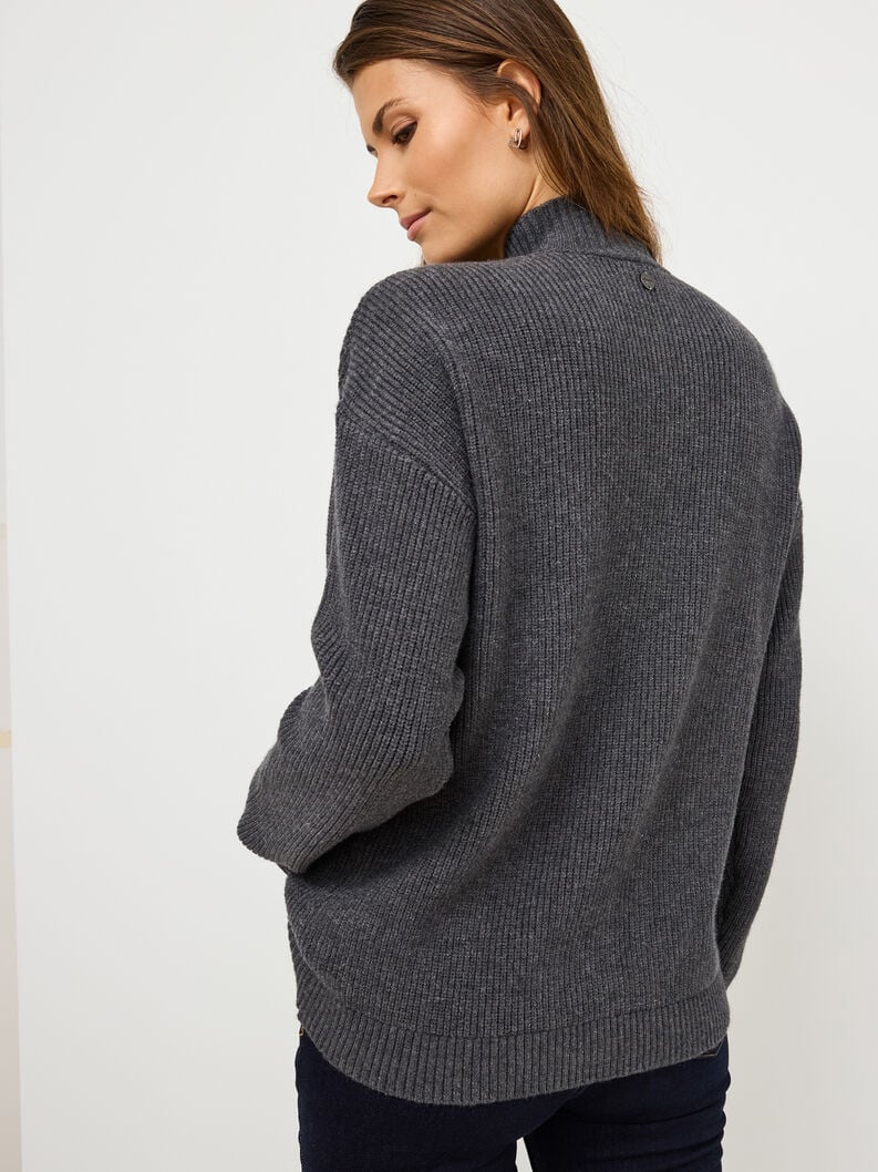 Pull-over en tricot - gris, Phantom Melange, hi-res