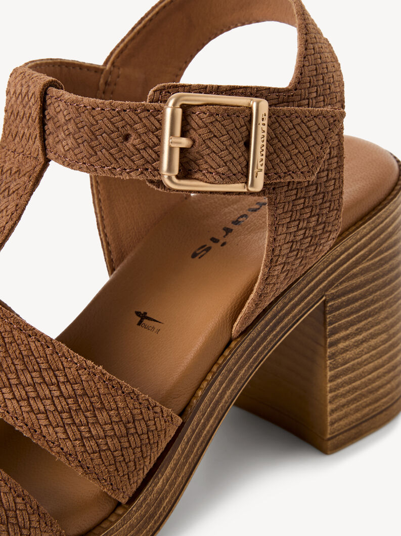 Heeled sandal, BROWN STRUCT., hi-res