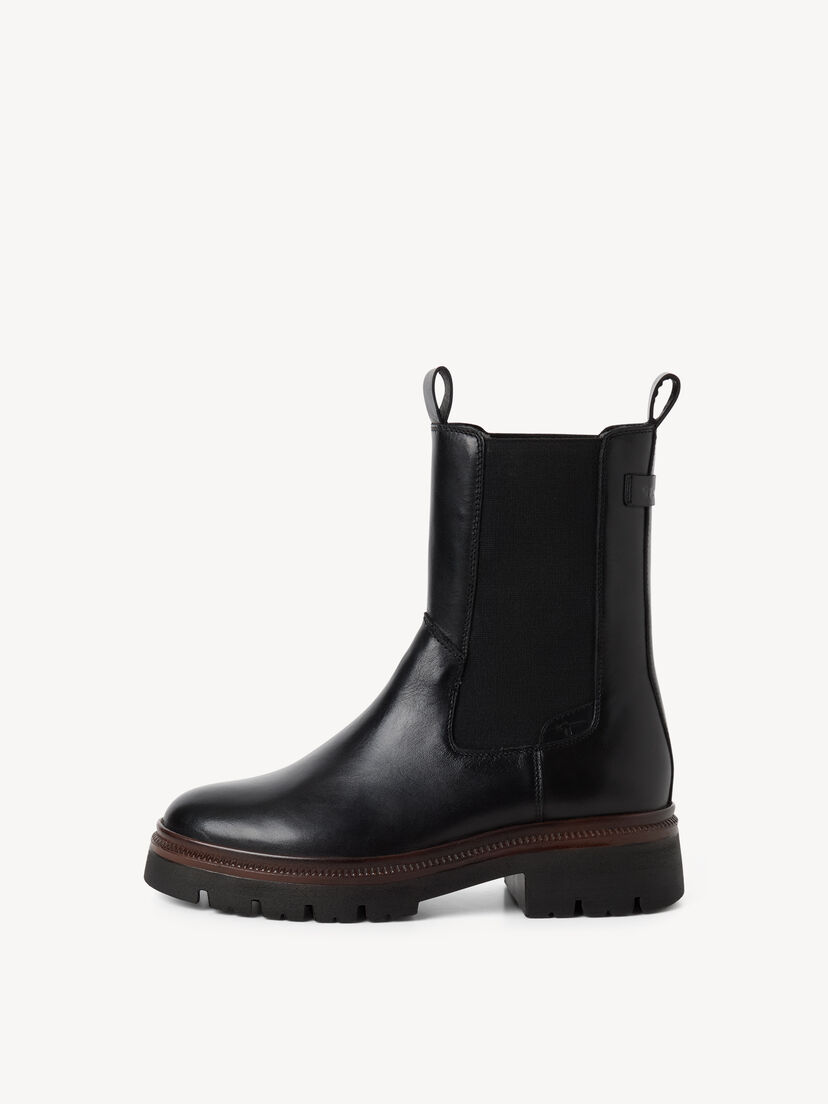 Leren Chelseaboot - zwart, BLACK LEATHER, hi-res