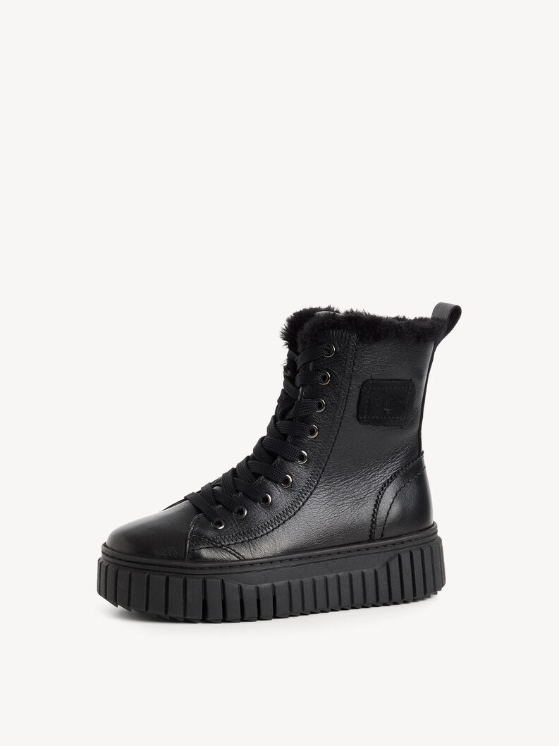 Kožen&eacute; Kotn&iacute;čkov&aacute; obuv - čern&aacute; tepl&aacute; pod&scaron;&iacute;vka, BLACK LEATHER, hi-res