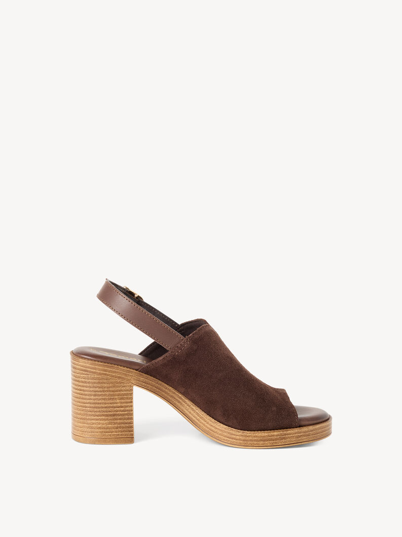 Ledersandalette - braun, MOCCA, hi-res