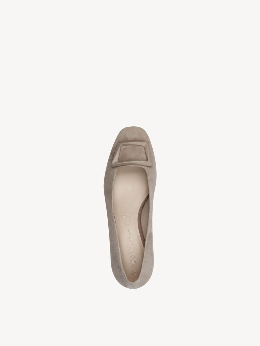 Leren Pumps - beige, TAUPE SUEDE, hi-res