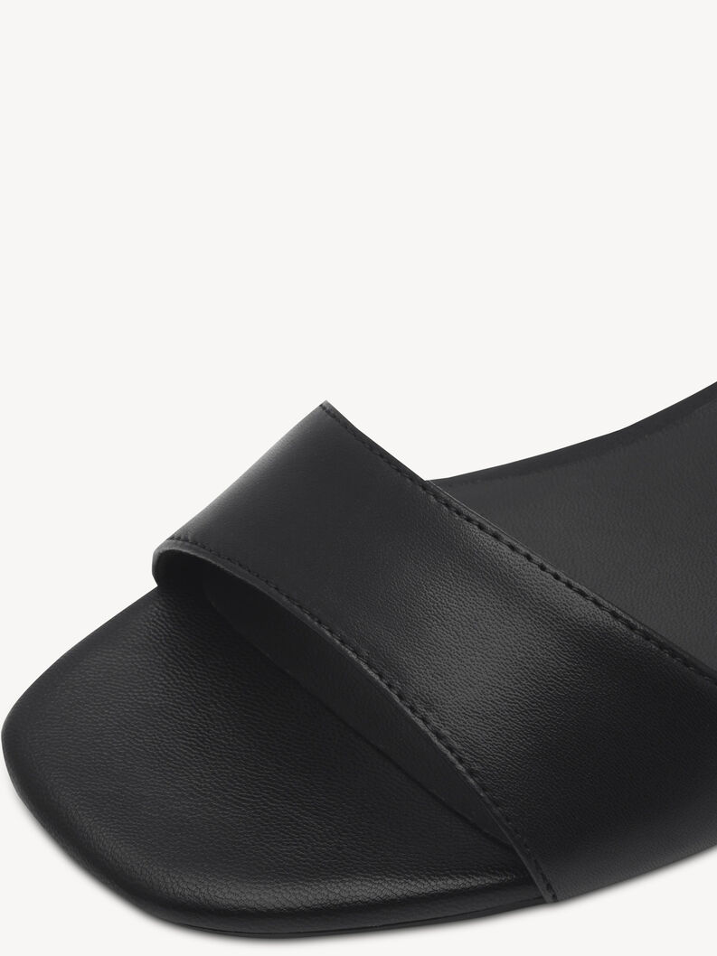 Ledersandalette - schwarz, BLACK, hi-res