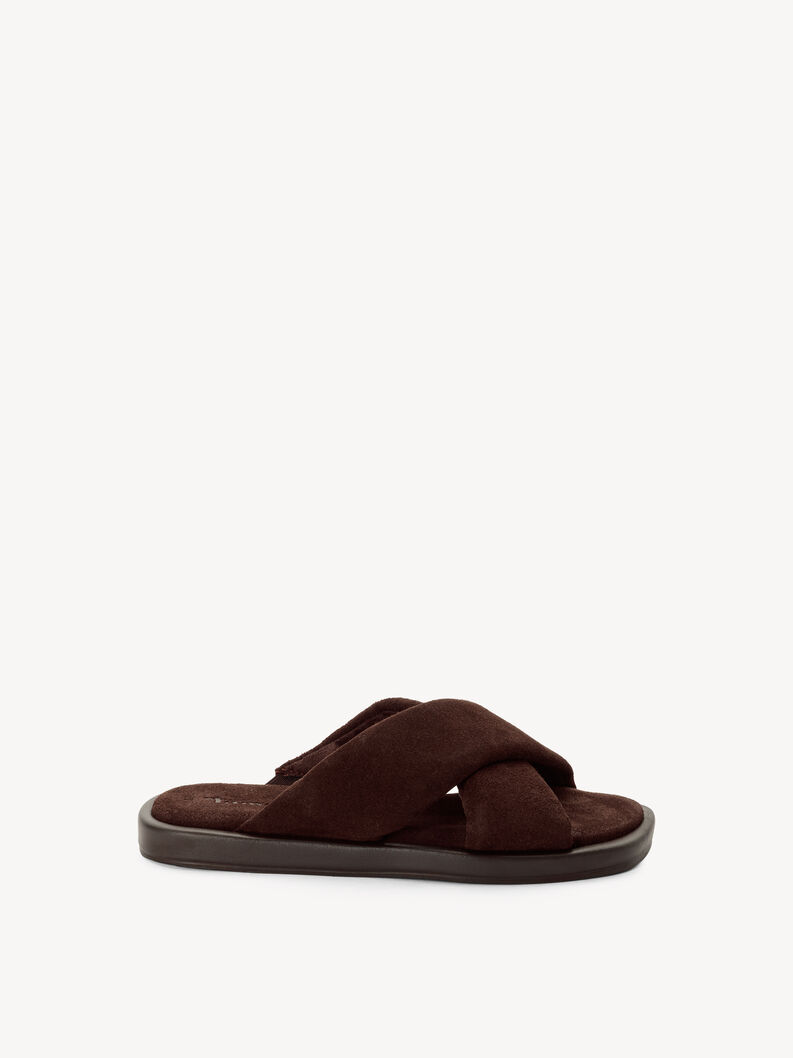 Lederpantolette - braun, MOCCA SUEDE, hi-res