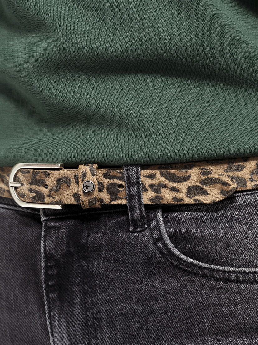 Leren riem, Taupe-Dunkelbraun, hi-res