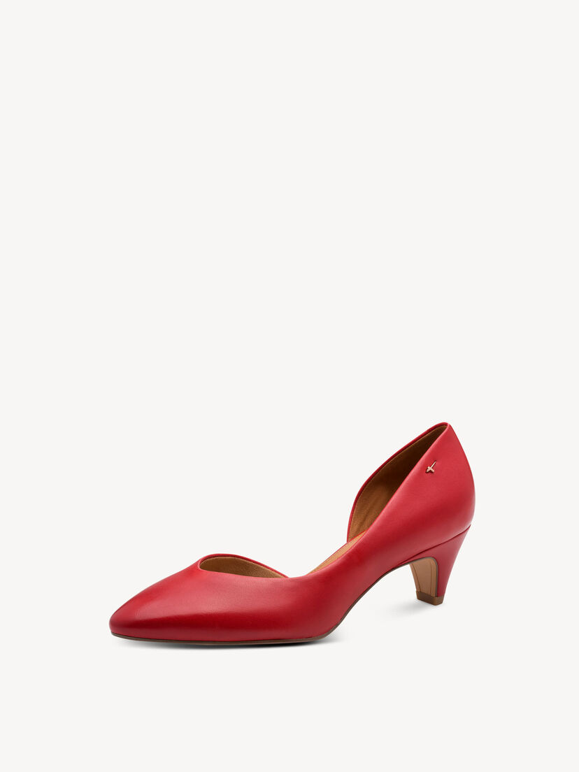 Leren Pumps - rood, RED, hi-res