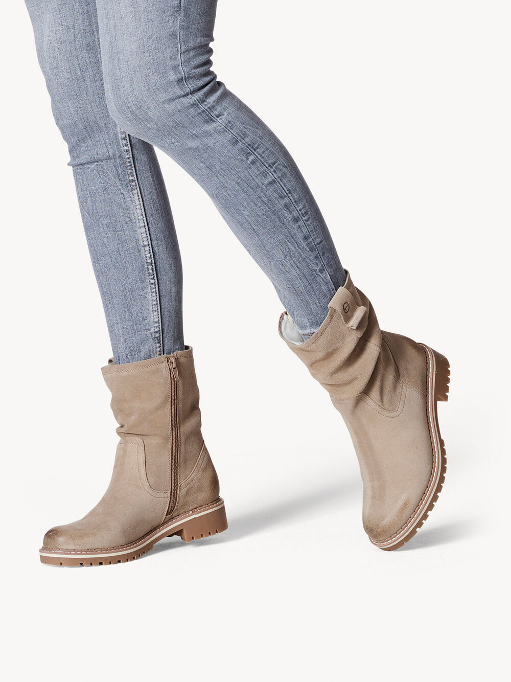 Stiefeletten Damen Beige Leder
