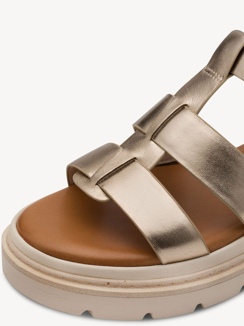 Ledersandalette - metallic, BRONCE, hi-res