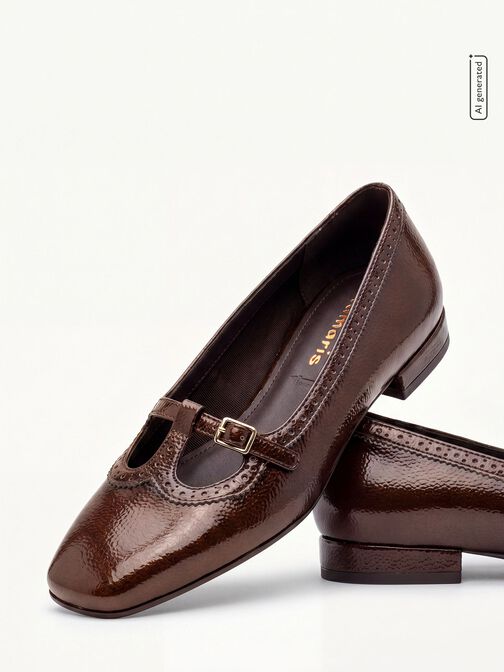 Ballerina, BROWN PATENT, hi-res