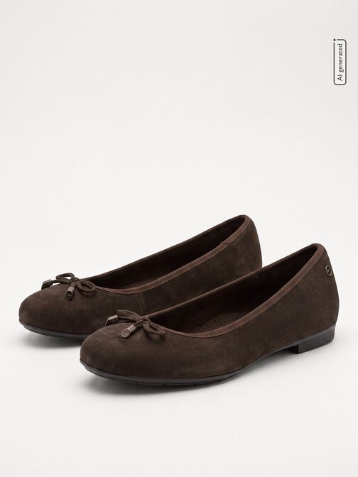 Lederballerina, MOCCA SUEDE, hi-res