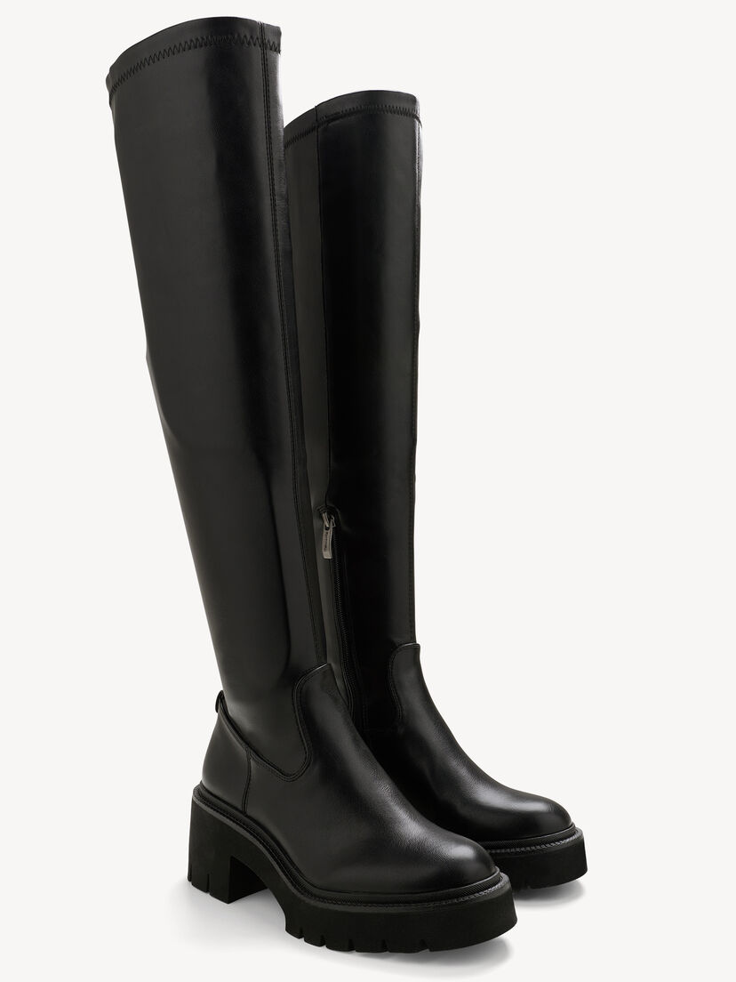 Overknee - zwart, BLACK, hi-res