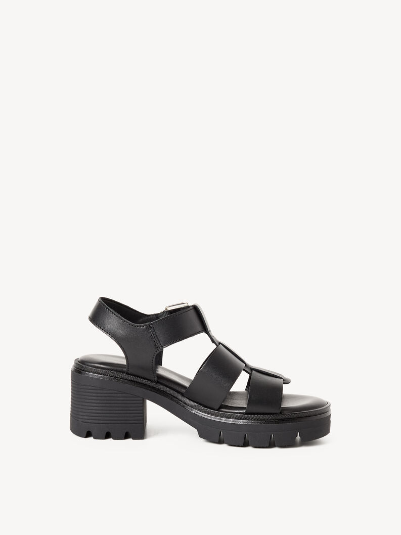 Sandalette, BLACK LEATHER, hi-res