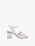 Leather Heeled sandal - white, WHITE LEATHER, hi-res