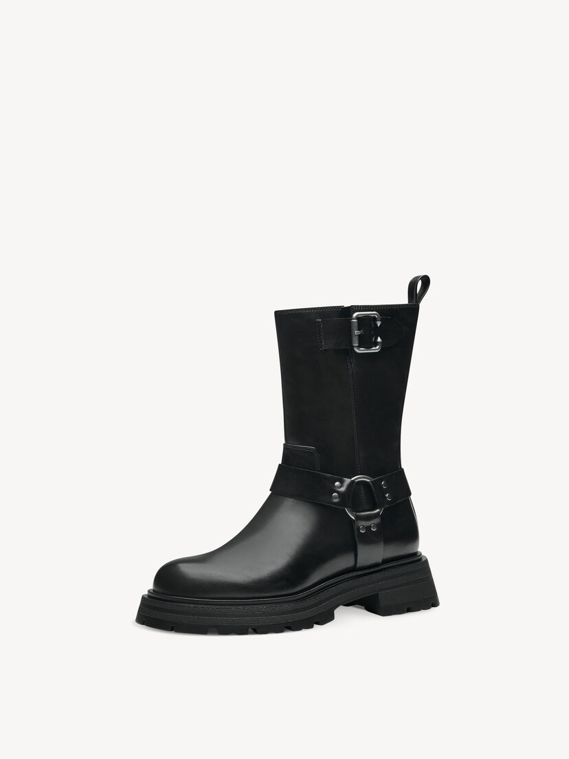 Enkellaarsje - zwart, BLACK, hi-res