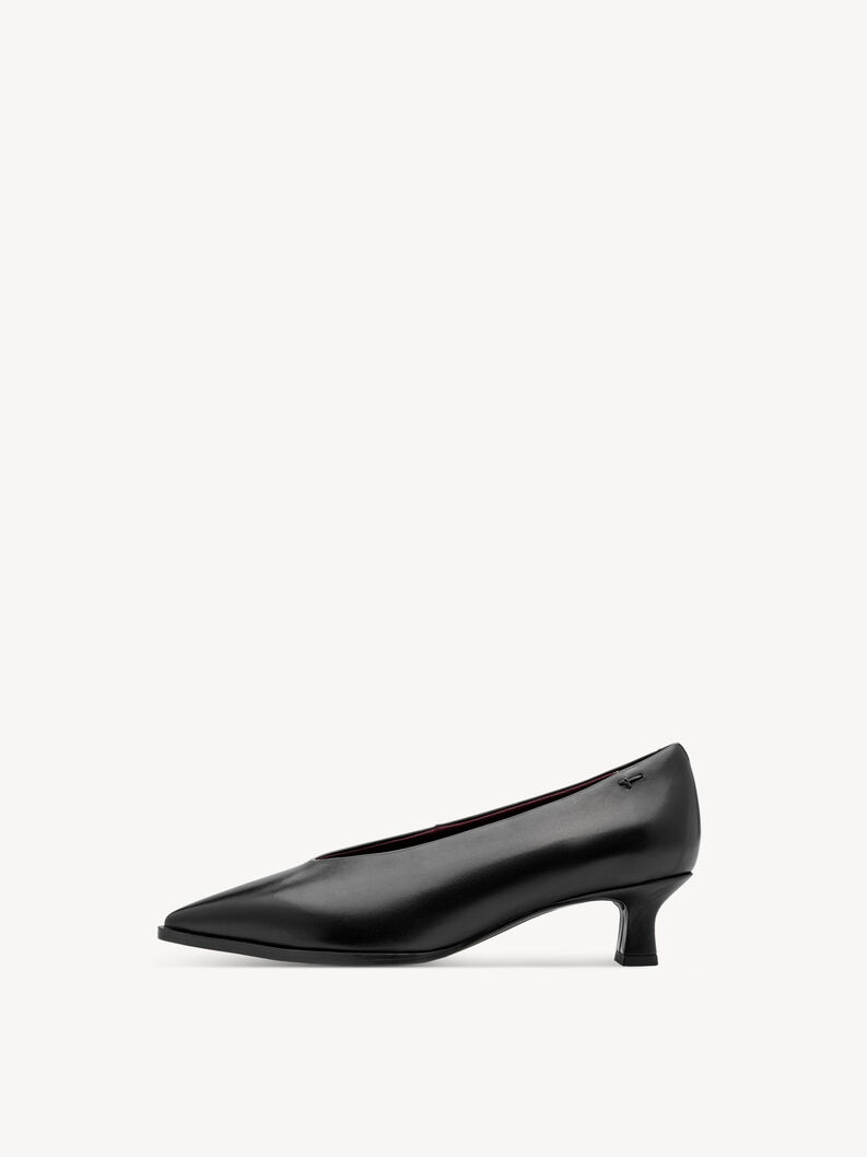 Escarpin en cuir - noir, BLACK LEATHER, hi-res