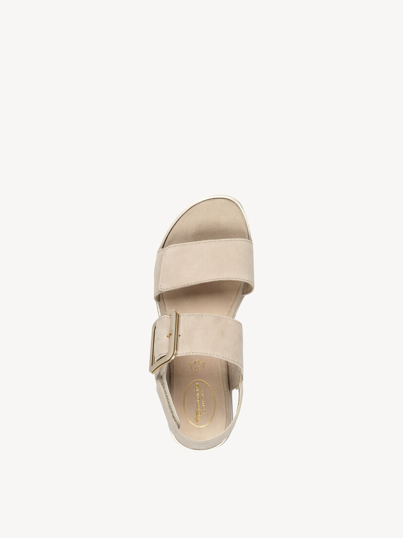 Leren Sandaaltje - bruin, BEIGE SUEDE, hi-res