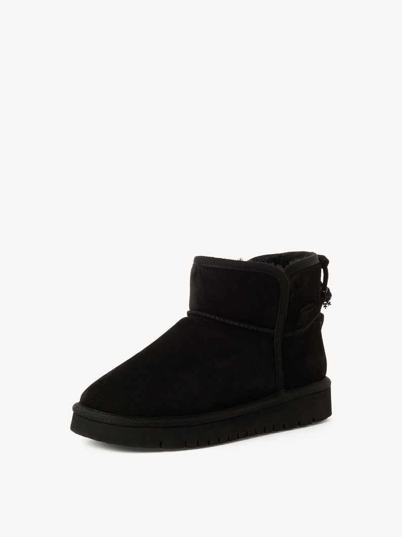 Leather Bootie - black warm lining, BLACK, hi-res